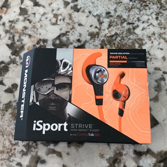 Monster iSport Strive in-ear headphones Orange - Picture 1 of 3